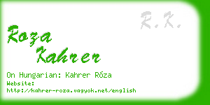 roza kahrer business card